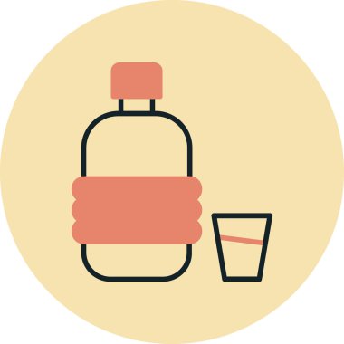 Alkol şişesi. Basit illüstrasyon