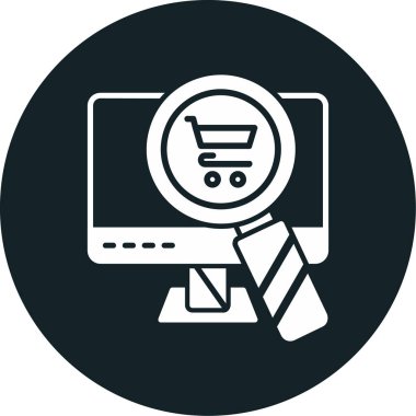 Moda tasarım tarzında çevrimiçi dükkan simgesi