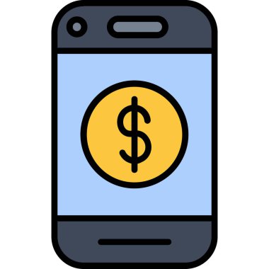 mobil bankacılık simgesi, vektör illüstrasyonu