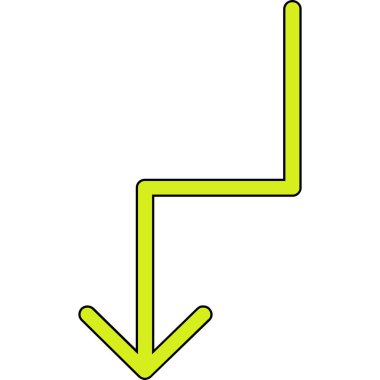 Çizgi film yeşil ve sarı ikonun vektör çizimi