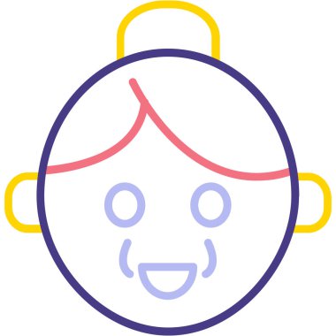 Yüz. Web simgesi basit illüstrasyon