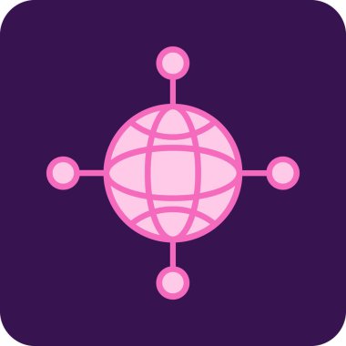 Benzersiz küresel ağ vektör simgesi