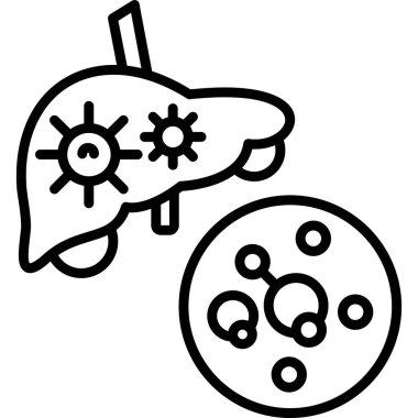 Karaciğer simgesi, vektör illüstrasyonu