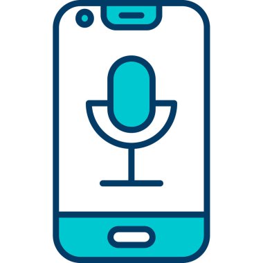 Mikrofon izole edilmiş simge tasarımlı akıllı telefon, vektör illüstrasyon grafiği