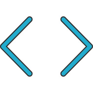 İki - renkli ok - doğru yön işareti. vektör illüstrasyonu