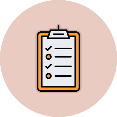 Beyaz arkaplan tasarımında kontrol listesi çizimi. Birinci kalite semboller. ince çizgi düz simge konsepti ve grafik tasarımı.