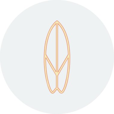 Sörf tahtası simgesinin vektör çizimi