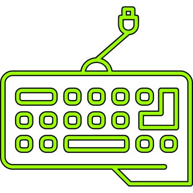 Klavye bilgisayar aygıtı ikon vektör illüstrasyon tasarımı