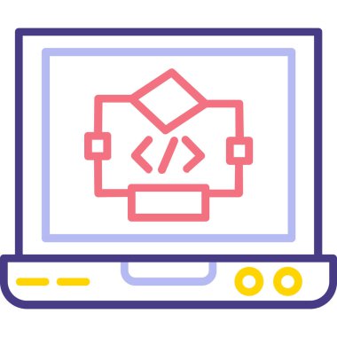 bilgisayar monitörü web simgesi vektör illüstrasyonu