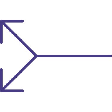 Ok sağ vektör simgesi. Tarzıdır düz simgesi simgesi, menekşe rengi, beyaz arka plan.