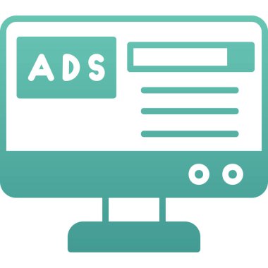 Reklam reklam ikonu düz stil