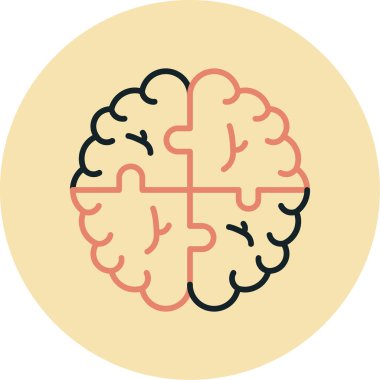 Beyin. Web simgesi basit illüstrasyon