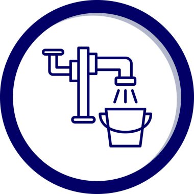 Duş musluk vektör simgesi bir çerçeve içinde