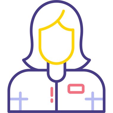 Dişi avatar. Web simgesi basit illüstrasyon