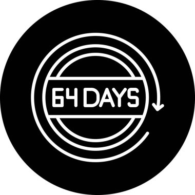 55 günlük siyah simge simgesi