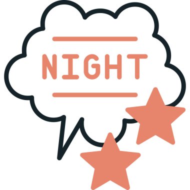 gece modern simge, vektör illüstrasyonu