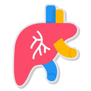 Mide ikonu vektörü. İnce çizgi işareti. İzole edilmiş kontür sembolü gösterimi