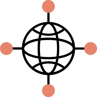 ağ internet bağlantısı simgesi - ana hatlar biçimi
