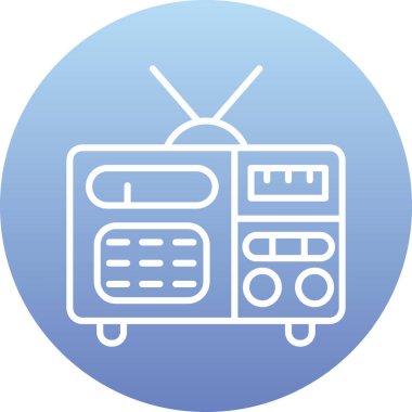 Radyo. Web simgesi basit illüstrasyon