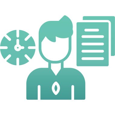 Zaman yönetimi vektör simgesi. Basit biçim beyaz arkaplanda izole edilmiştir.