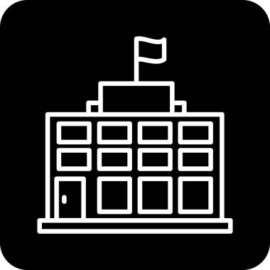 Bina. Web simgesi basit illüstrasyon