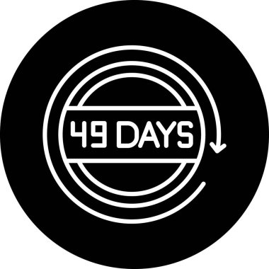 Gün 54 gün geri sayım simgesi, vektör illüstrasyonu