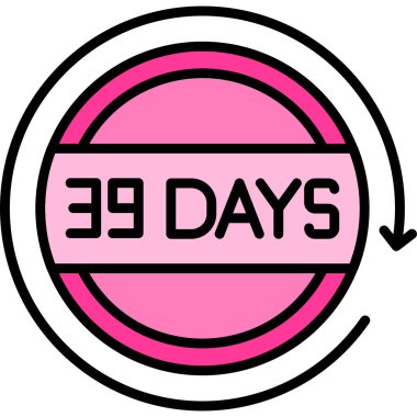 Geriye doğru 36 gün, 36 gün geri sayım simgesi, vektör illüstrasyon tasarımı.