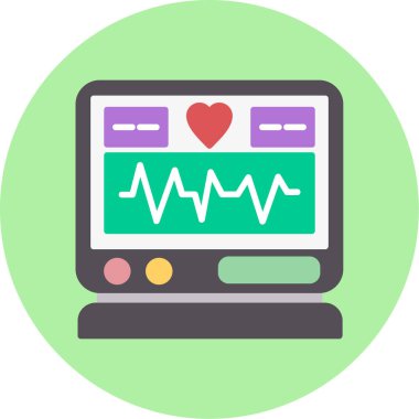 Elektrokardiyogram vektör ikonu. Basit tasarım