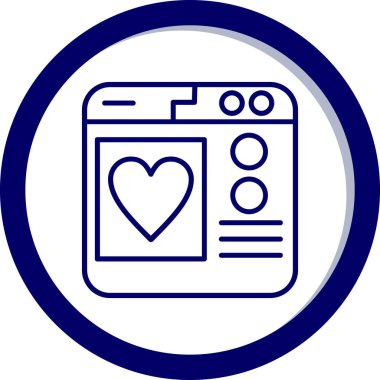 Bir kalp simgesinin vektör illüstrasyonu