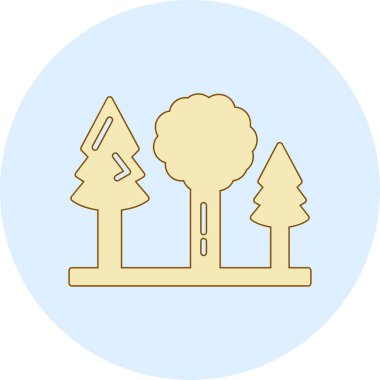 Orman ağacı ikonu vektör illüstrasyonu