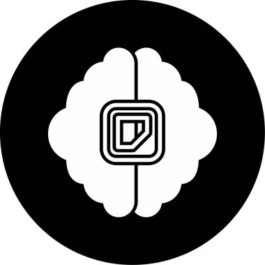 Beyin. Web simgesi basit illüstrasyon