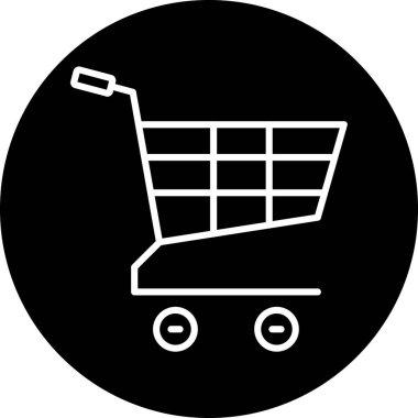 Alışveriş arabası simgesi, vektör illüstrasyonu