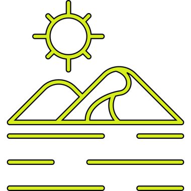 yaz ve tatil simgesi, vektör illüstrasyonu