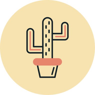 Kaktüs. Web simgesi basit illüstrasyon