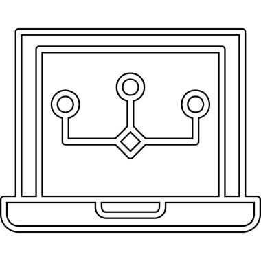 akıllı telefon simgesi vektör illüstrasyon tasarımlı bilgisayar ekranı