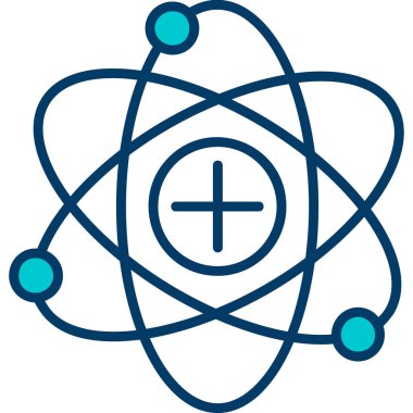 Atom atom molekülü simgesi ana hatlar biçiminde