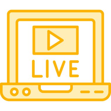 canlı yayın renk simgesi, vektör illüstrasyonu