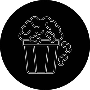 patlamış mısır simgesi, vektör illüstrasyonu