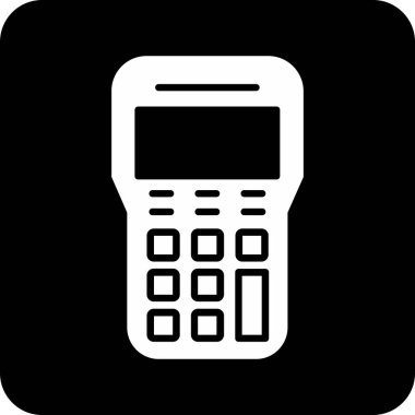 Hesap makinesi simgesi ve vektör illüstrasyonu beyaz arkaplanda izole edildi