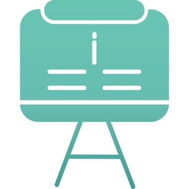 Ofis masa vektör simgesi. biçim iki renkli düz sembol, yumuşak mavi renkler, yuvarlak açılar, beyaz arkaplan