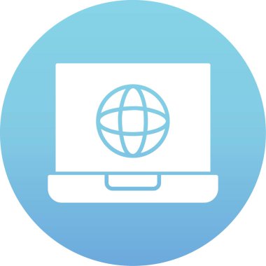 Dizüstü bilgisayar simgesi vektör çizimi