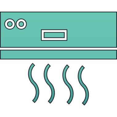 Klima simgesi renk ana hatları vektörü