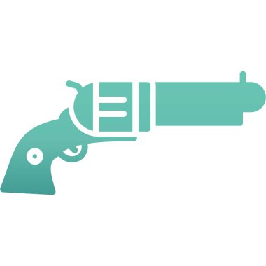 tabanca vektör ikonu. biçim düz sembol, yumuşak mavi renk, yuvarlak açılar, beyaz arkaplan