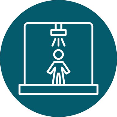 Mavi ve yeşil renkli bir kadının vektör çizimi