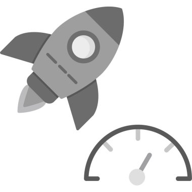 roket fırlatma simgesi, basit vektör illüstrasyonu