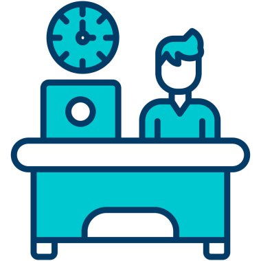 Masada saat simgesi var. Web için dizüstü bilgisayar vektör simgelerinin özet çizimi