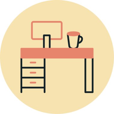 Masa. Web simgesi basit illüstrasyon