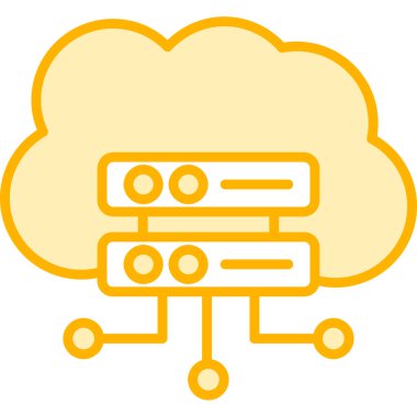 Bulut teknolojisi. Web simgesi basit illüstrasyon