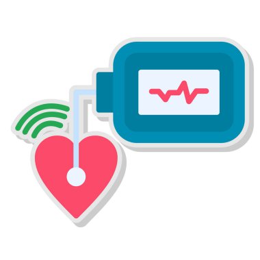 Nabız kalp atışı simgesi doldurulmuş ana hat biçiminde