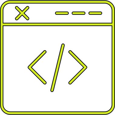 Web simgesi, kodlamanın vektör illüstrasyonu